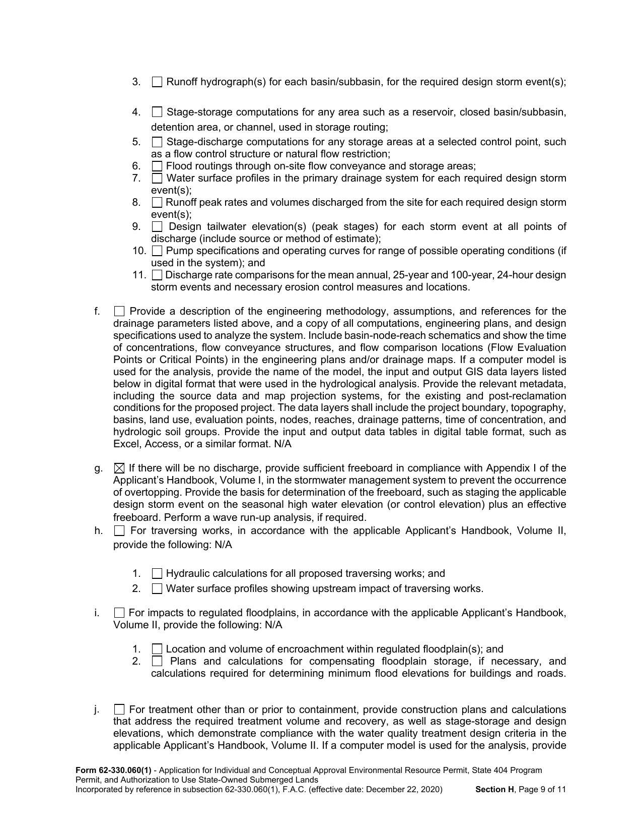 Incorporated by reference in subsection 62-330.060(1), F.A.C. (effective date: December 22, 2020) Section H, Page 9 of 11