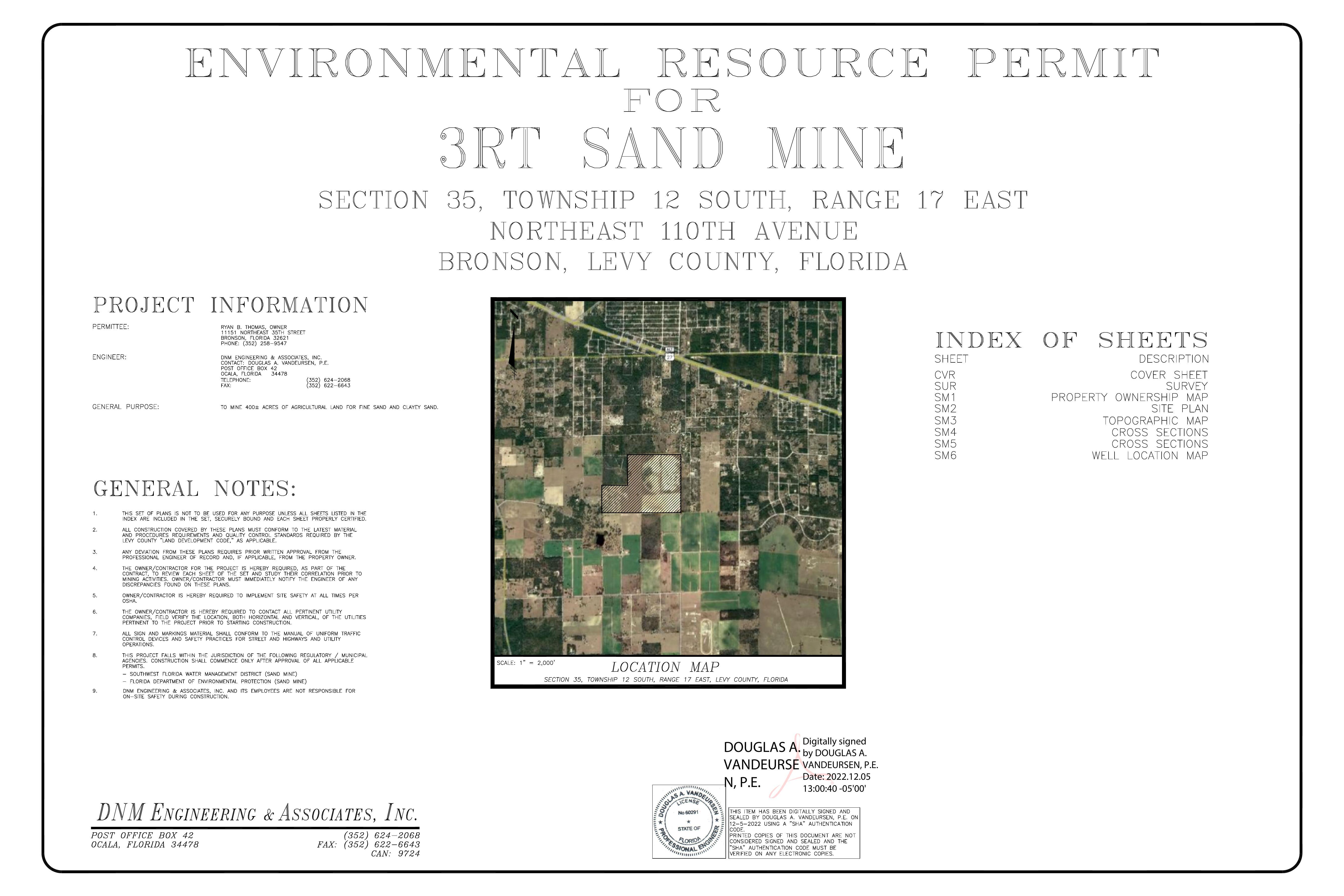 ERP for 3RT Sand Mine Location Map