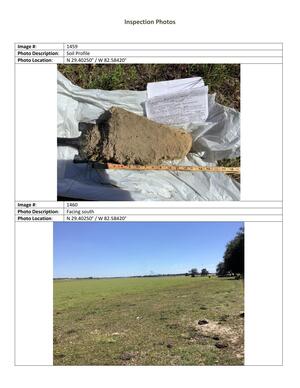 [Inspection Photos: Soil Profile and Facing south]