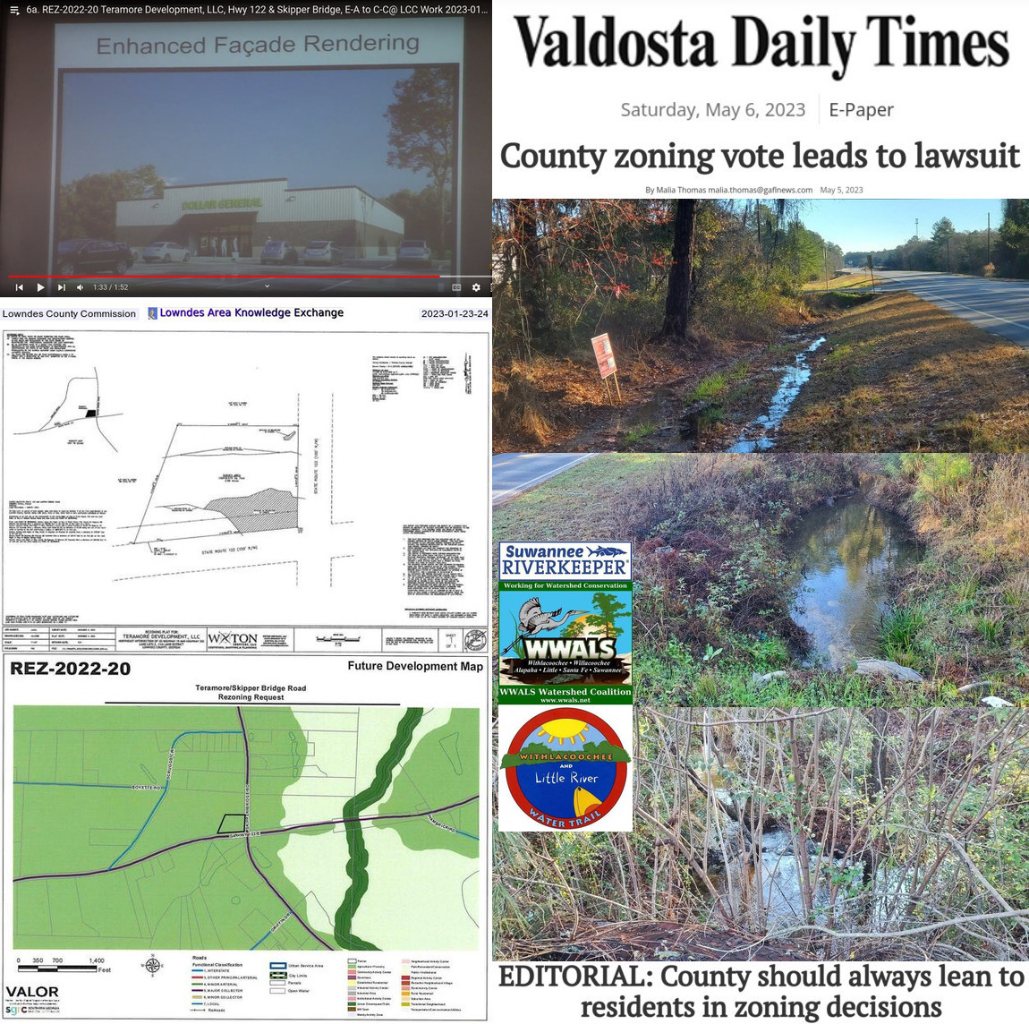 Enhanced facade, plat, and future development, VDT and actual stormwater by WWALS