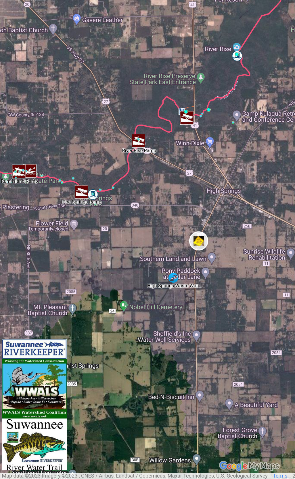 Map: High Springs Plaza Spill in SRWT 2023-05-04