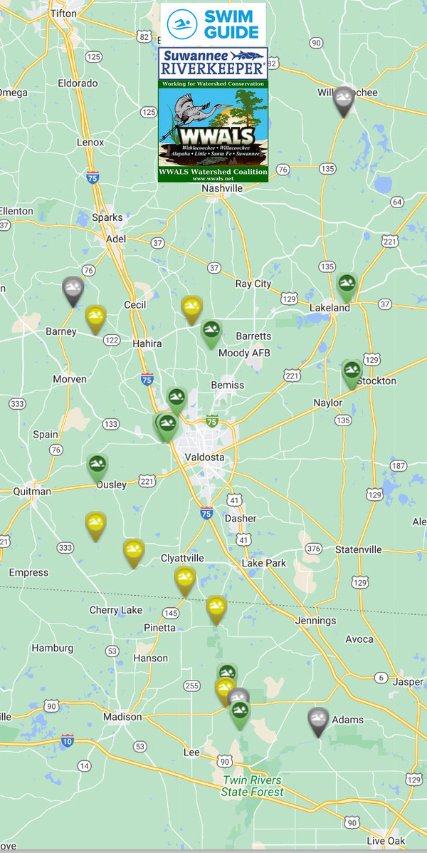 [Map: Clean Withlacoochee River, Swim Guide 2023-05-11]