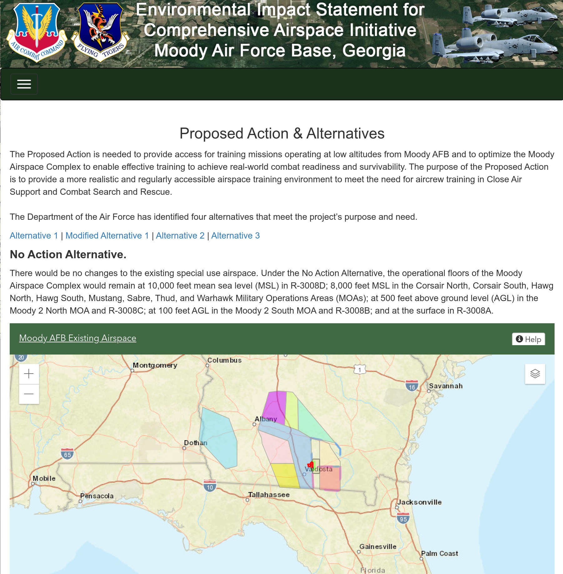 Proposed Action & Alternatives, Moody AFB EIS