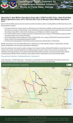 [Alternative 2. New Military Operations Areas with a 2,000-Foot AGL Floor, a New Grand Bay Military Operations Area, and a 100-Foot AGL Floor at Moody 2 North Military Operations Area]