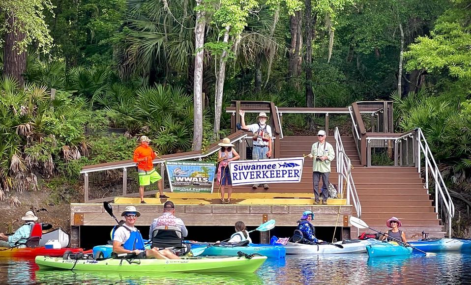 Banners at Big Shoals Launcy from Suwannee River --Gee Edwards, 20:12:31, 30.3539804, -82.6865