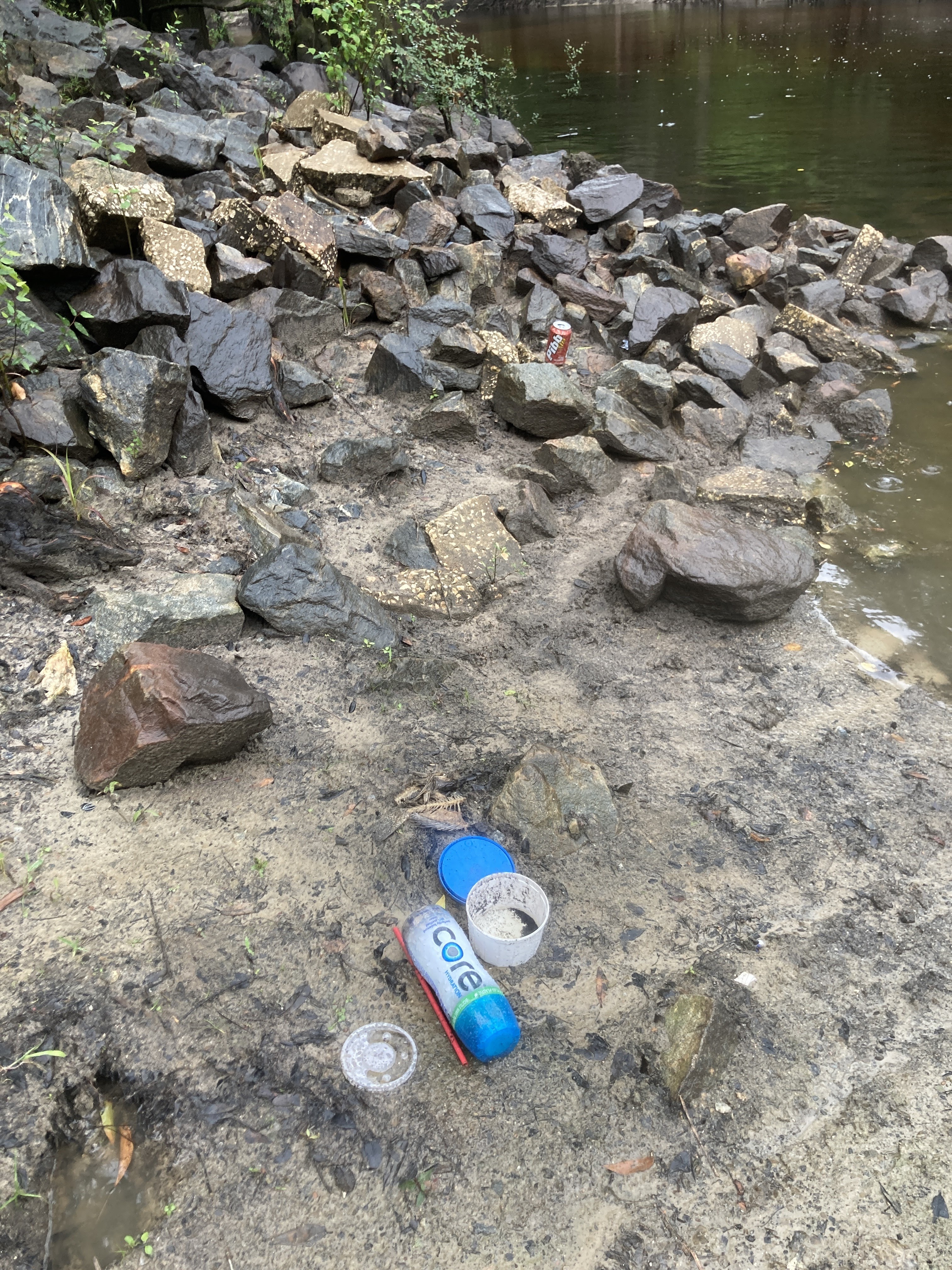 Fishing trash at the Little River by Troupville Boat Ramp --GQ