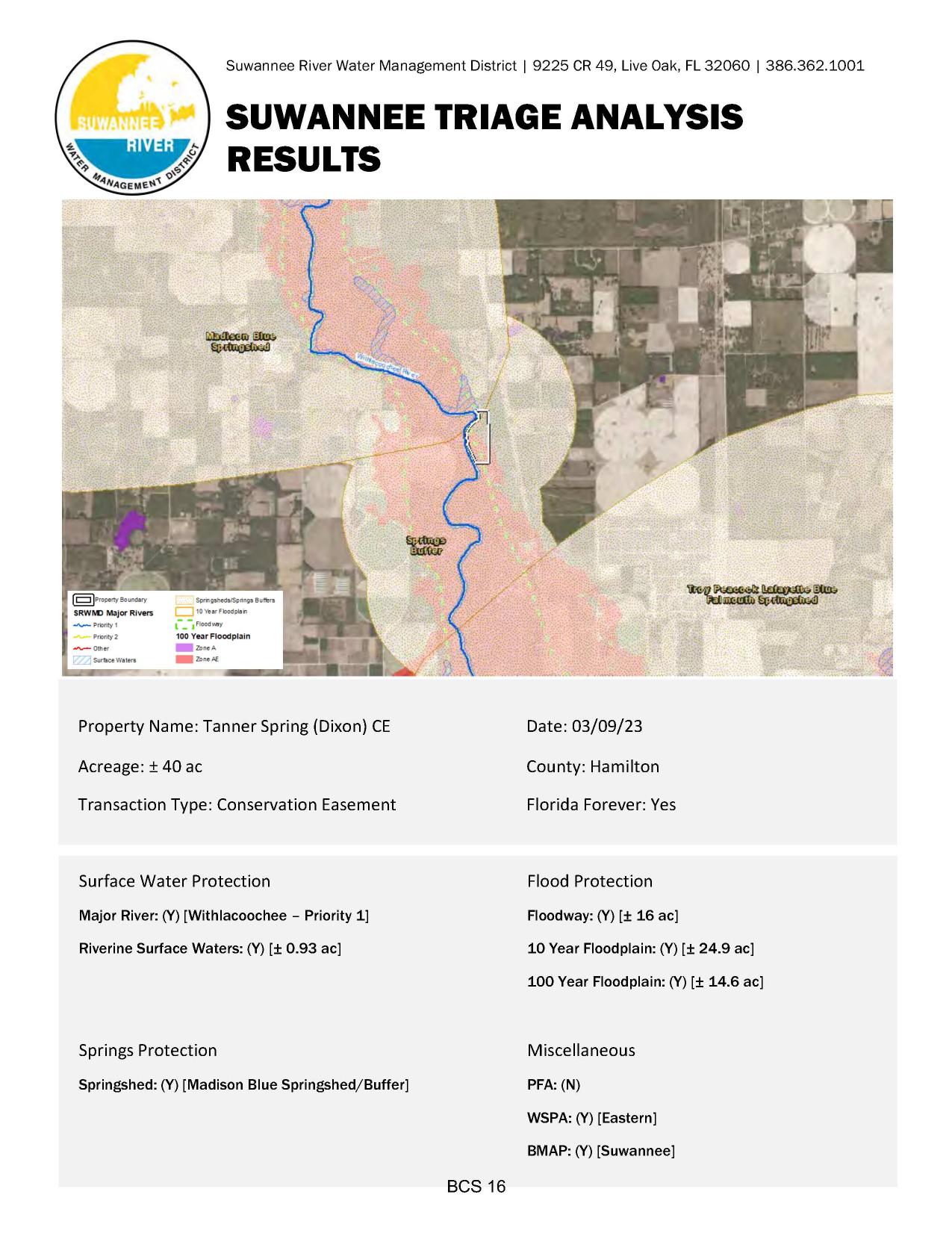 Suwannee Triage Analysis Results