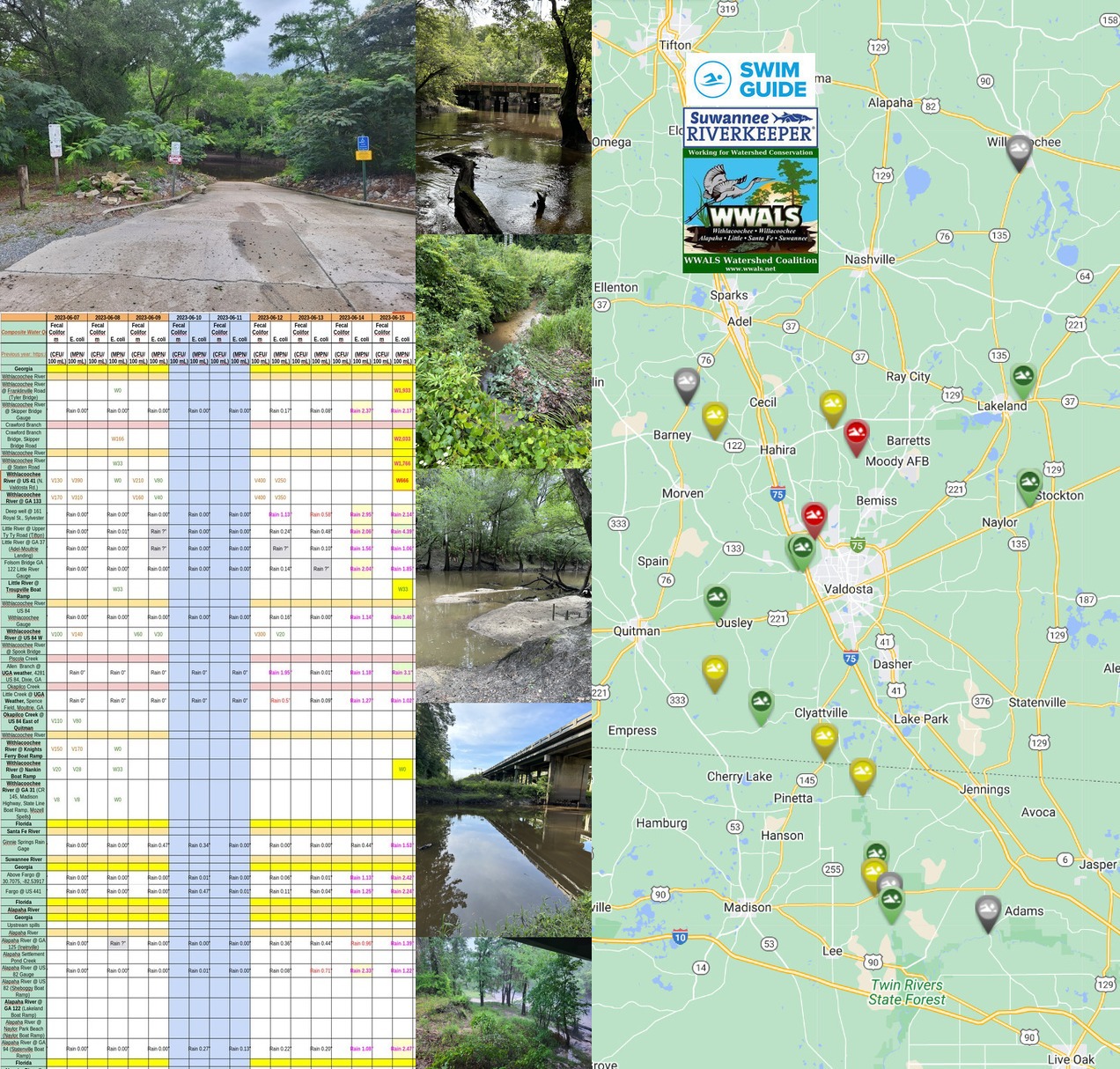 Chart, Rivers, Swim Guide Map 2023-06-15