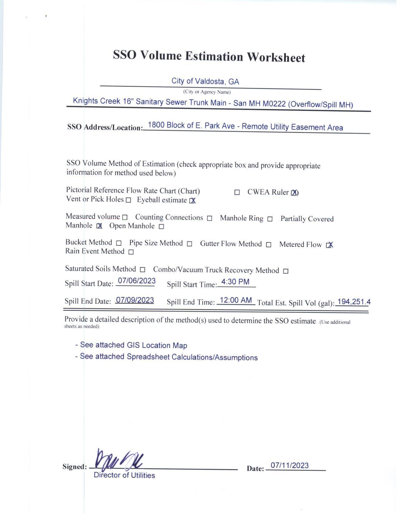 SSO Volume Estimation Worksheet