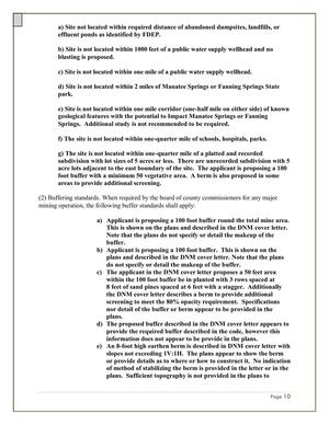 [e) Site is not located within one mile corridor (one-half mile on either side) of known geological features with the potential to Impact Manatee Springs or Fanning Springs. Additional study is not recommended to be required.]