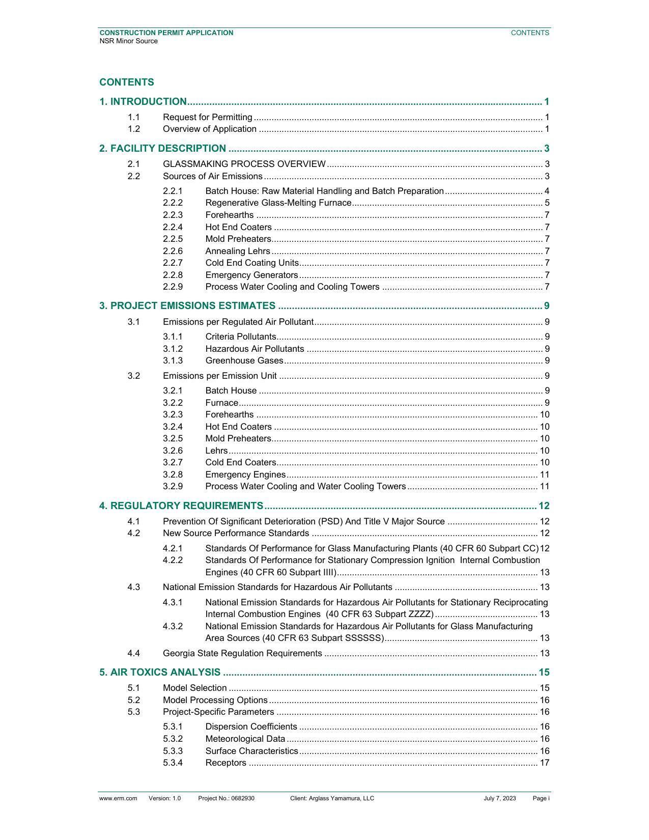 Table of Contents