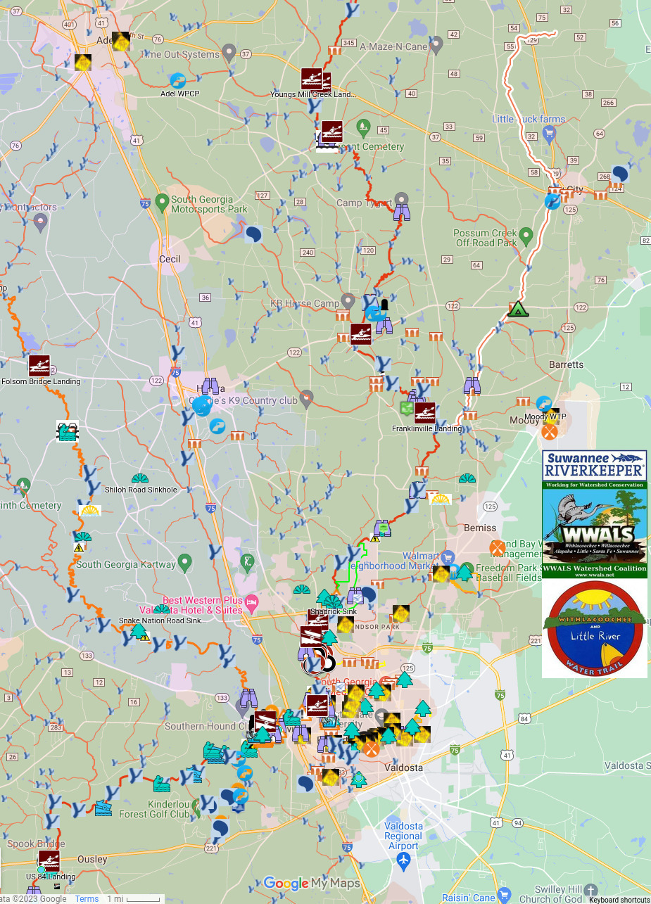 Map: Cat Creek to US 84 Withlacoochee River in WLRWT