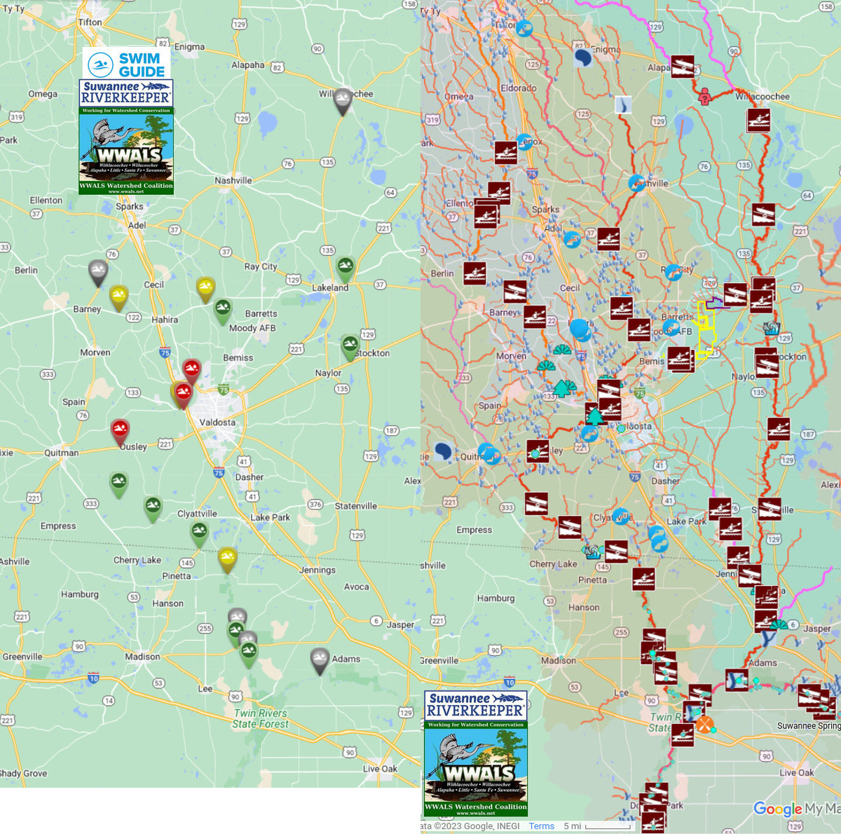 Bad upstream Withlacoochee River water quality 2023-08-07