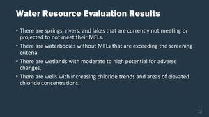 [Water Resource Evaluation Results]