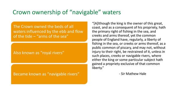 Crown ownership of “navigable” waters