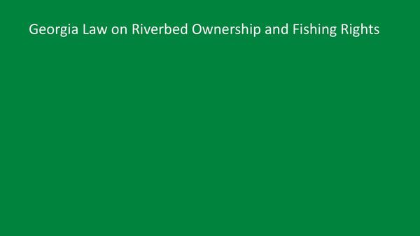 [Georgia Law on Riverbed Ownership and Fishing Rights]