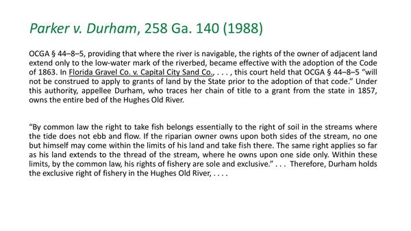 Parker v. Durham, 258 Ga. 140 (1988)