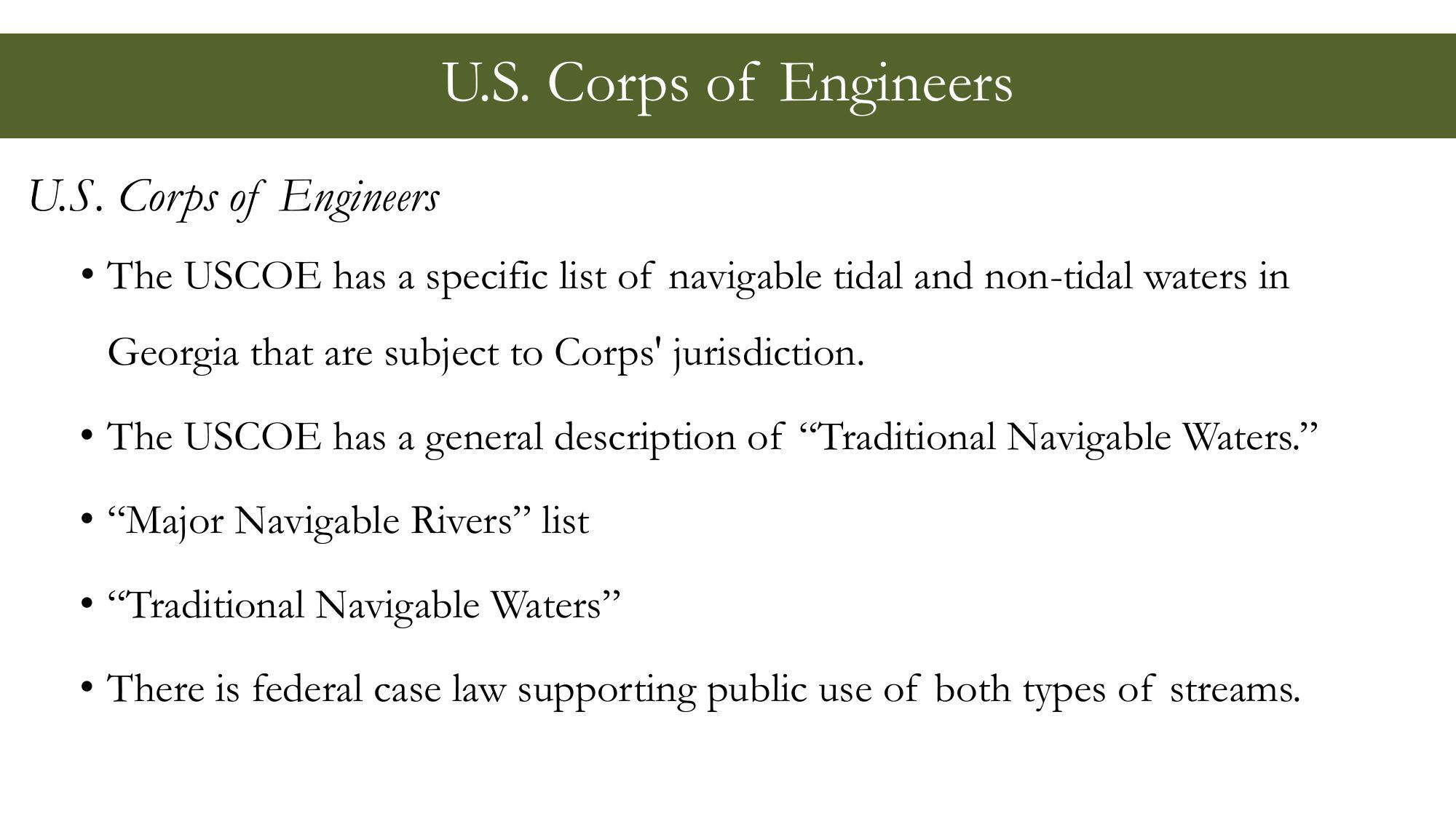 US. Corps of Engineers