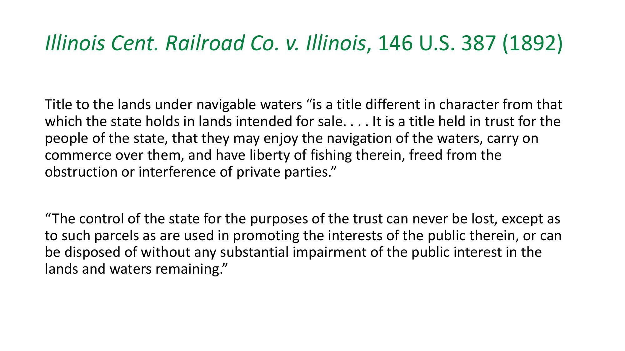 Illinois Cent. Railroad Co. v. Illinois, 146 U.S. 387 (1892)