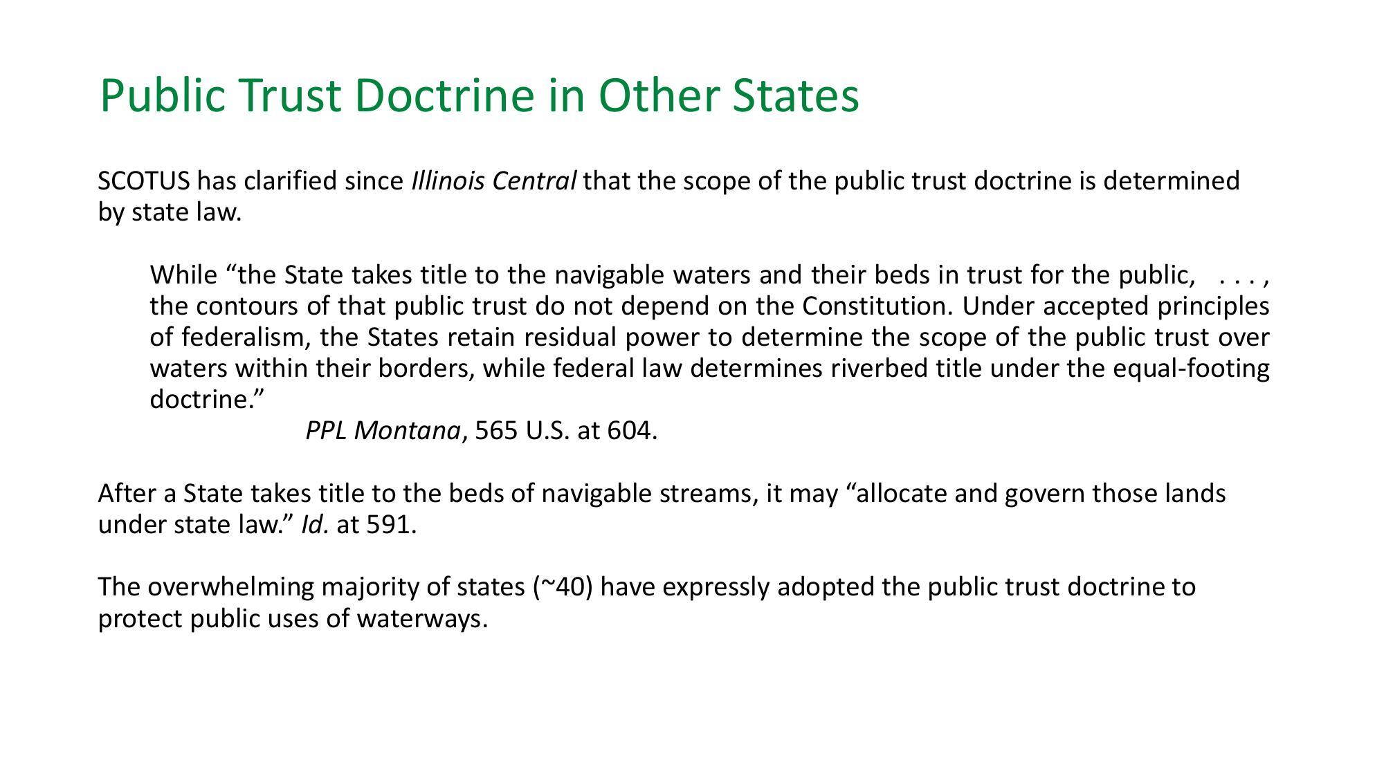 Public Trust Doctrine in Other States