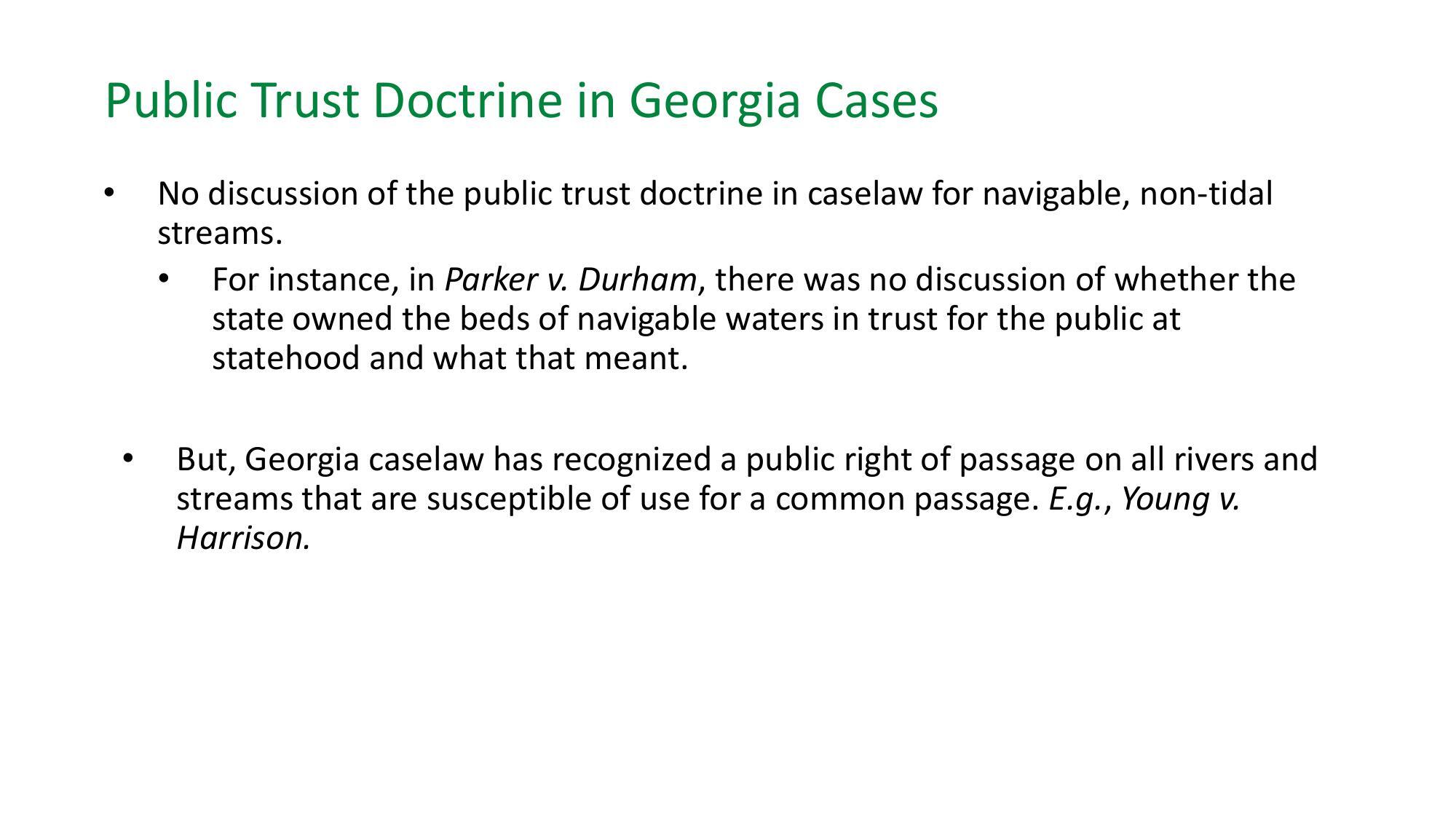 Public Trust Doctrine in Georgia Cases