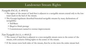 [Landowner Stream Rights, Navigable (O.C.G.A. 44-8-5)]