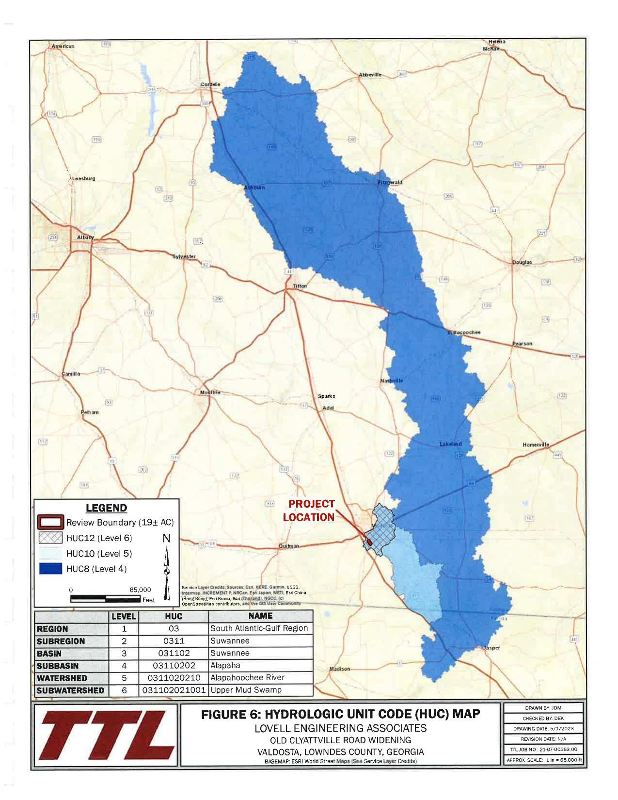 FIGURE 6: HYDROLOGIC UNIT CODE (HUC) MAP