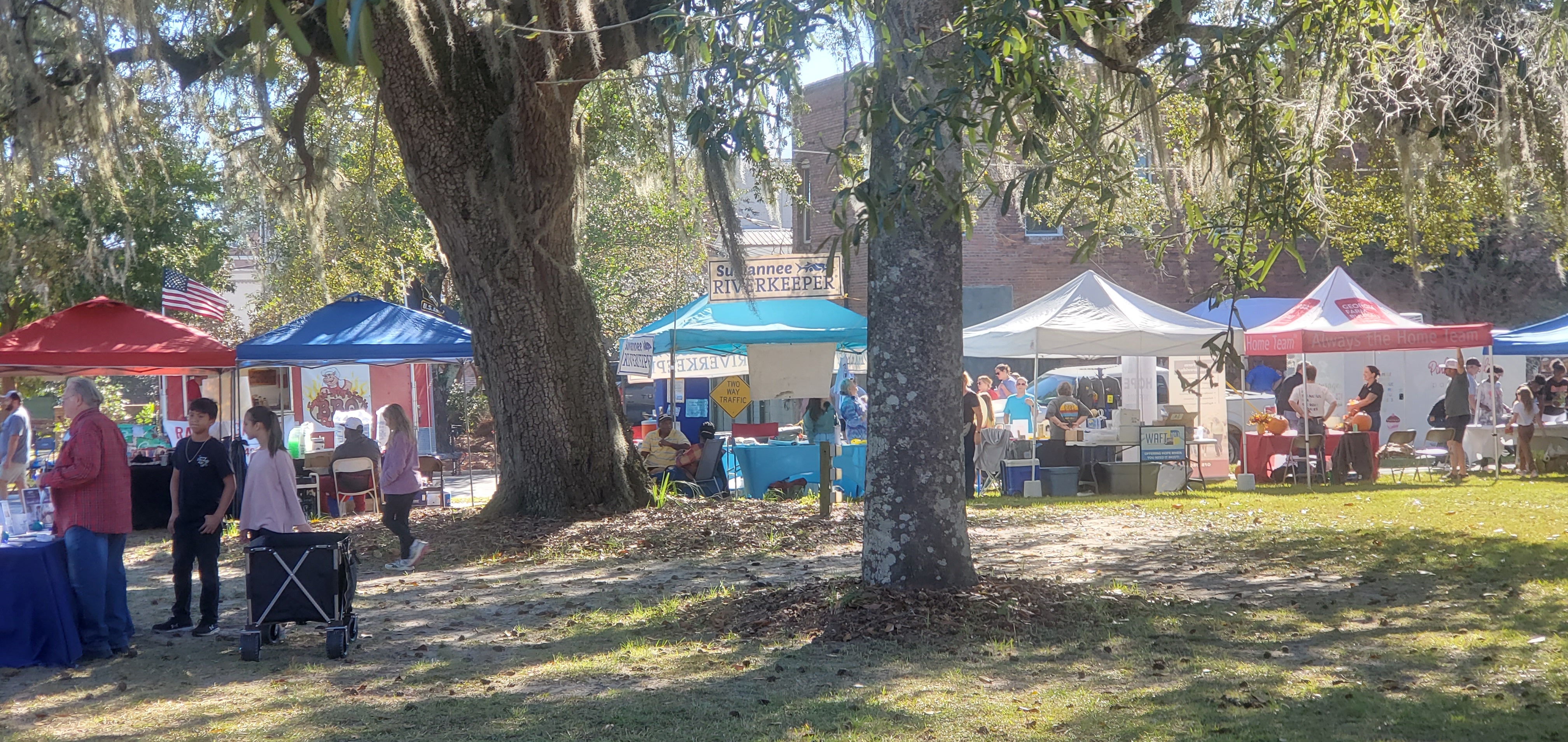 Closeup WWALS booth across the lawn