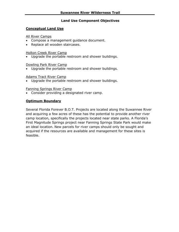 Suwannee River Wilderness Trail Executive Summary Page 2