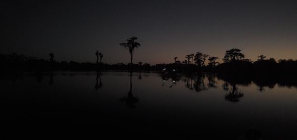 Boat lights dusk