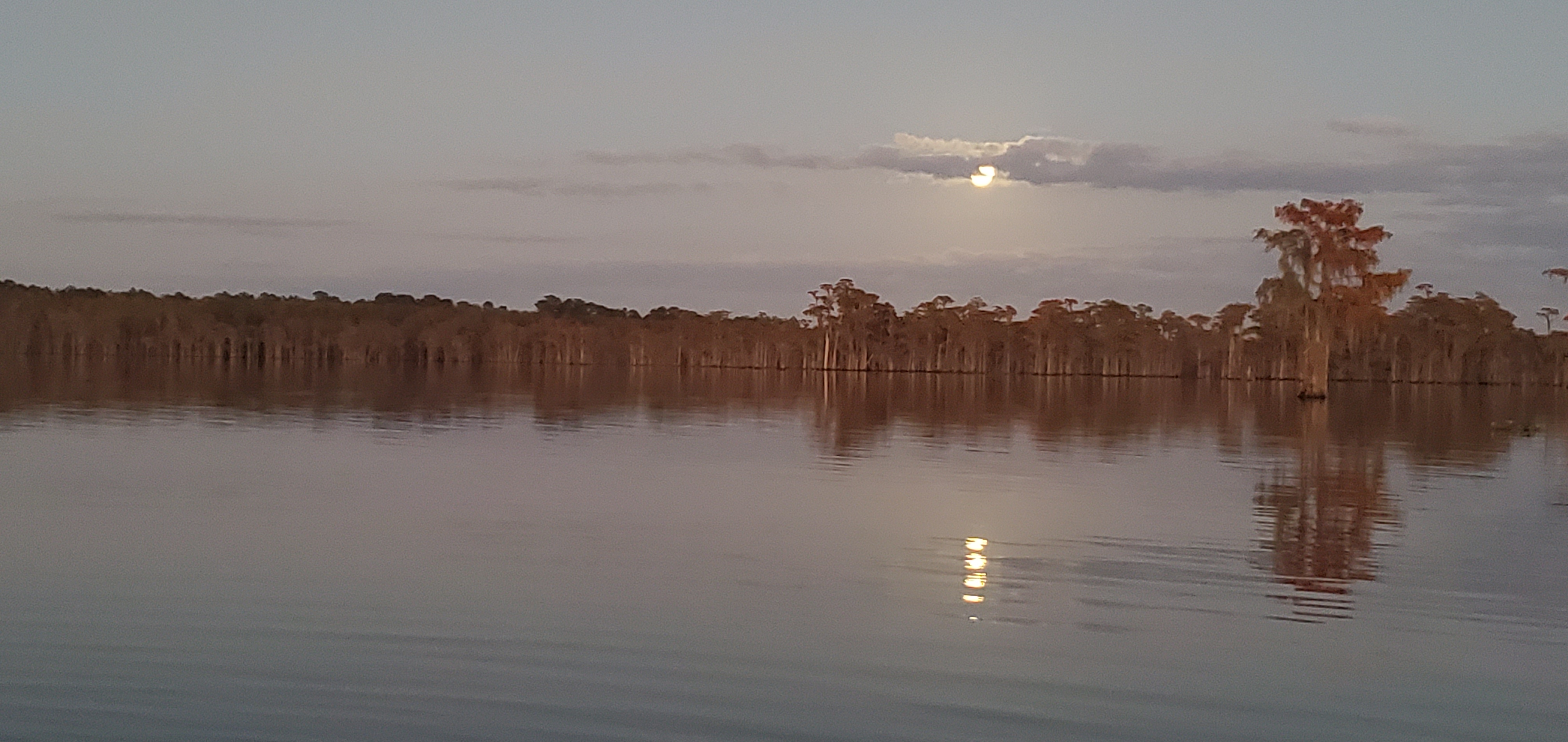 Moon below cloud