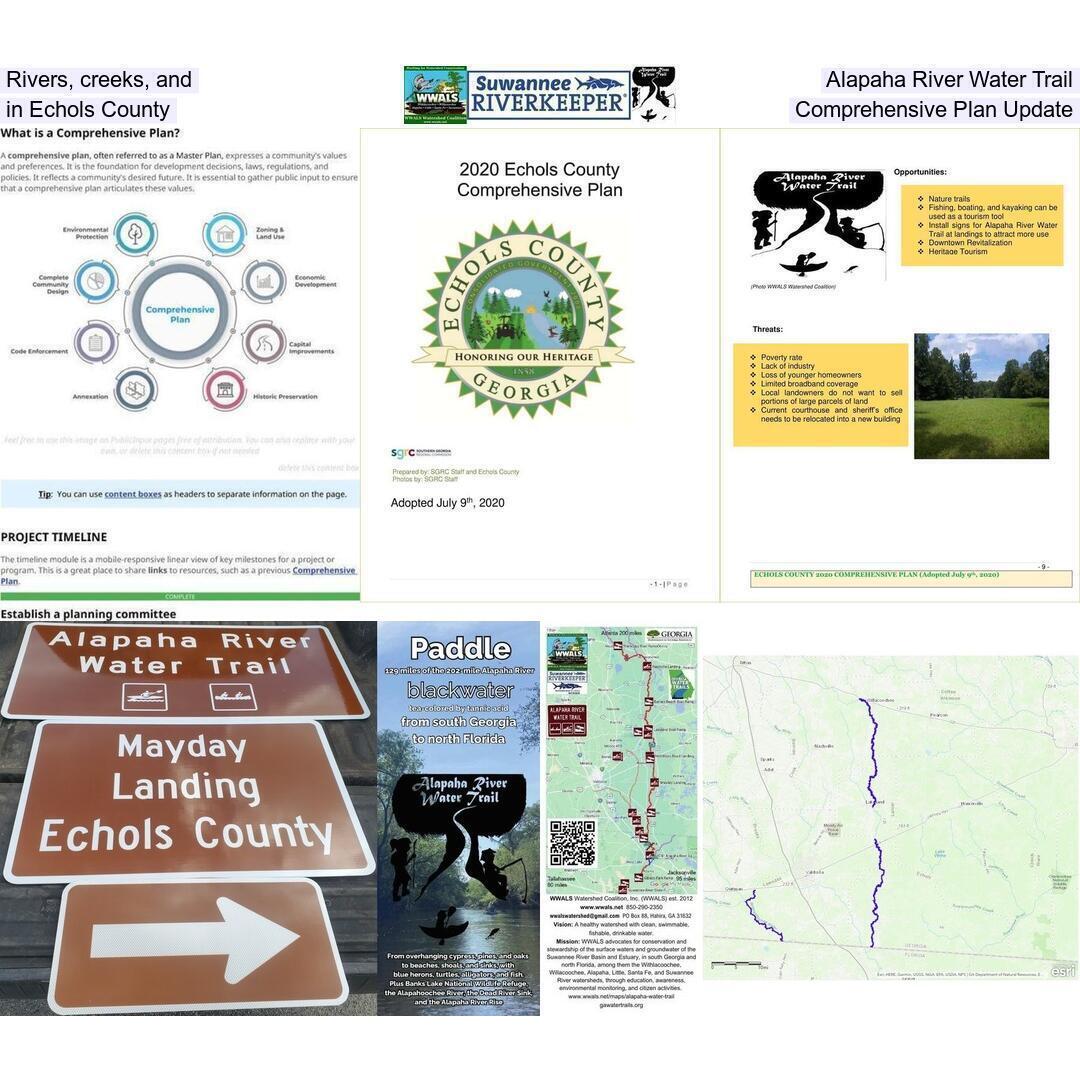 Rivers, creeks, and Alapaha River Water Trail in Echols County Comprehensive Plan Update