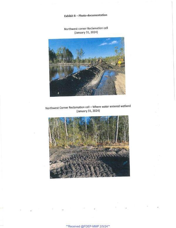 [Photos: Northwest corner reclamation cell]