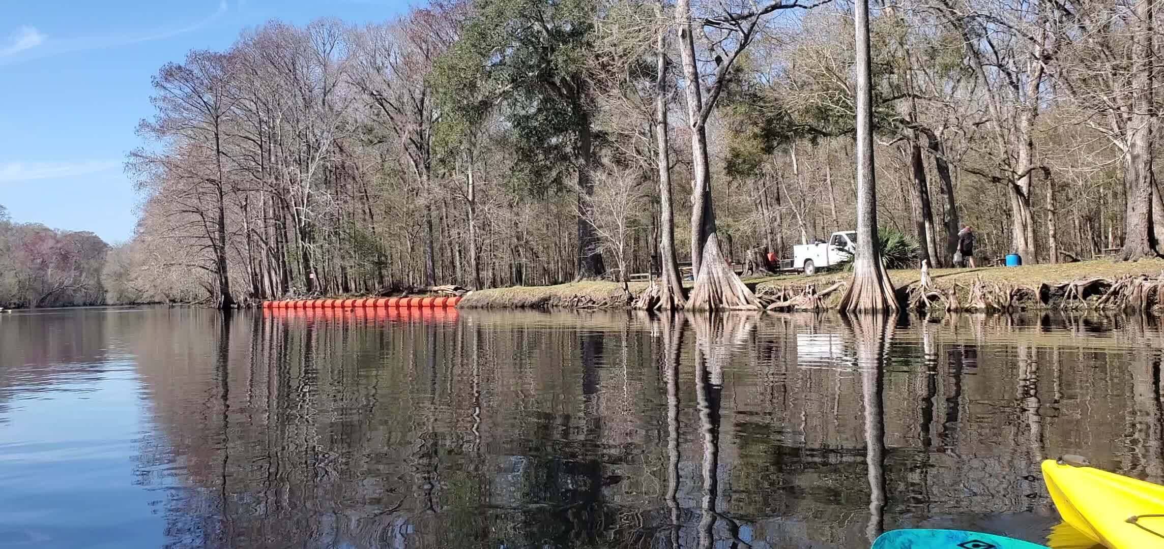 Movie: Rum Island County Park closed because of installing this swimming barrier, 29.833, -82.6786 (25M)