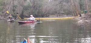 [Movie: Starting at the Sugar Creek WaterGoat, Phil, Shawn, and jsq going to chainsaw deadfalls on the Withlacoochee River, 10:16:00, 30.8626971, -83.3186576 (23M)]