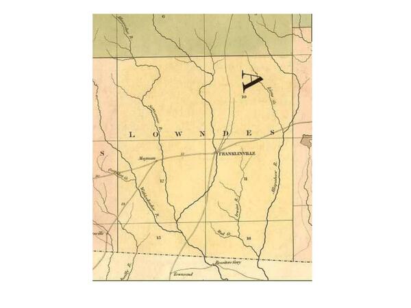 [Historical Map: Lowndes County and Franklinville 1839]