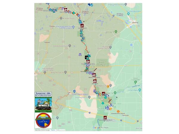 WLRWT map: Florida to the Suwannee River