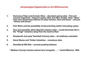 [Archaeological Opportunities on the Withlacoochee]