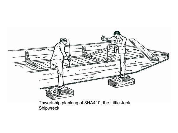 Thwartship planking of 8HA410, the Little Jack Shipwreck