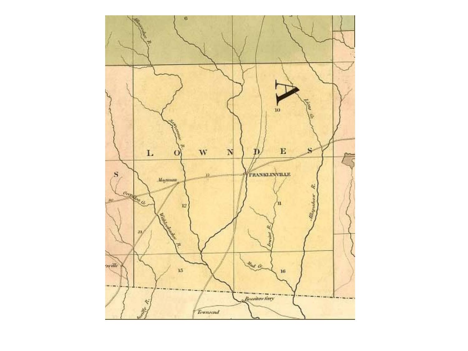 Historical Map: Lowndes County and Franklinville 1839