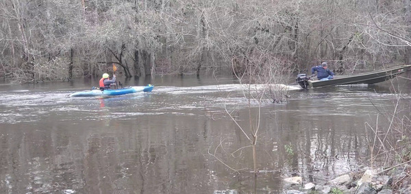 Russell can't paddle as fast upstream as the jon boat and 9.9hp outboard