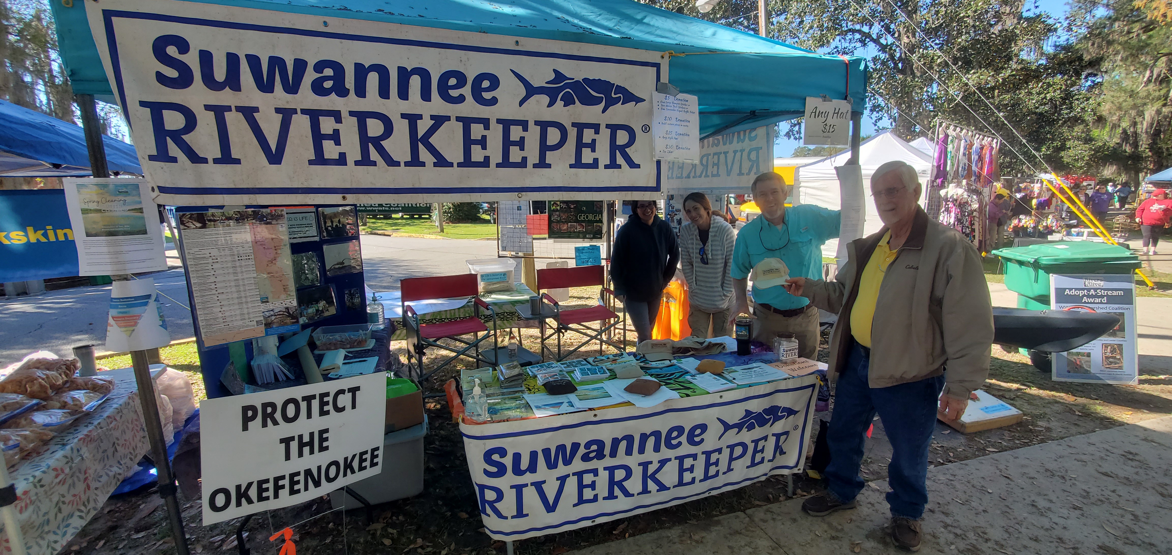 He swam from Troupville Boat Ramp to US 84 w. Veronica Oakler, Sharon Ross, Jesse Cole