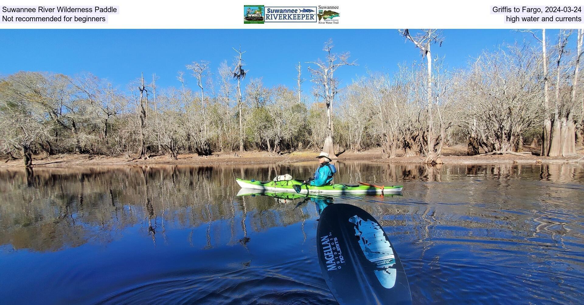 Suwannee River Wilderness Paddle, Griffis to Fargo, 2024-03-24