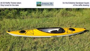 [All 30 Raffle Tickets taken, for the Eddyline Sandpiper kayak. Stay tuned for the date, of the raffle drawing.]