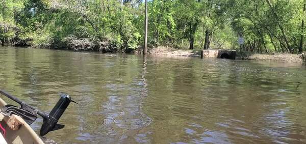 [Movie: Valdosta WWTP Outfall, WWALS 25hp outboard, 15:11:48, 30.83625, -83.3596 (85M)]