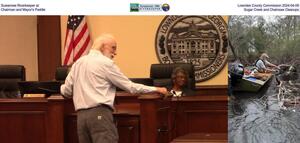 [Suwannee Riverkeeper at Lowndes County Commission 2024-04-09, Chairman and Mayor's Paddle, Sugar Creek and Chainsaw Cleanups]