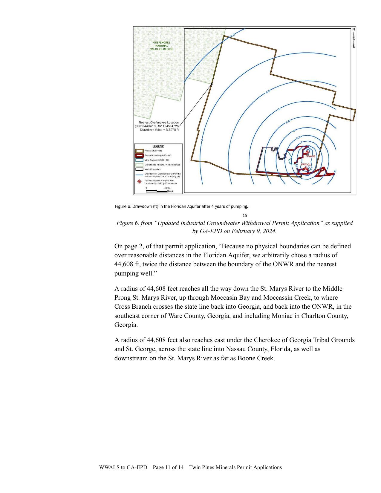 Aquifer pumping effects into Florida