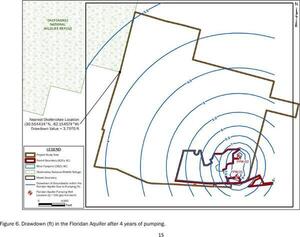 [Figure 6. Drawdown (ft) in the Floridan Aquifer after 4 years of pumping in 3-GW-Extraction-Permit-Application-10.2.2023]