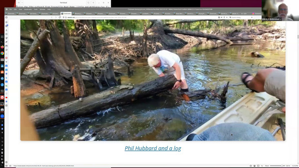 Phil with a log