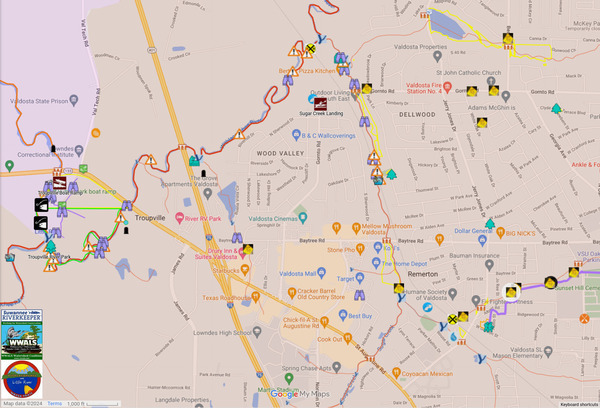 [Map: Wainwright Drive culvert on One Mile Branch]